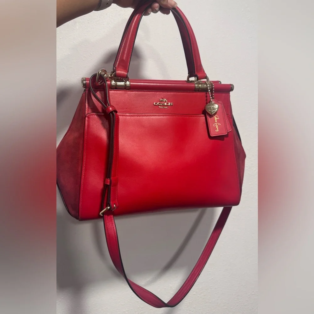 Sold!! Limited edition Coach X Selena Gomez Cherry Red Leather Satchel - Picture 3 of 16